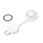 Ventilatore portatile con anello magnetico e 3 velocità color bianco prima vista d'uso