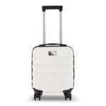 Trolley da cabina compatto con supporto per smartphone sul manico 14'' color bianco
