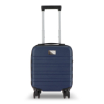 Trolley da cabina compatto con supporto per smartphone sul manico 14'' color blu scuro