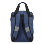 Zaino per laptop in RPET con strisce riflettenti 15,6'' color blu scuro quarta vista