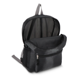 Zaino pieghevole leggero con tasca frontale e rete laterale 16L color nero terza vista