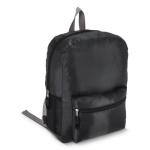 Zaino pieghevole leggero con tasca frontale e rete laterale 16L color nero quarta vista