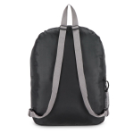 Zaino pieghevole leggero con tasca frontale e rete laterale 16L color nero quinta vista