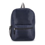 Zaino pieghevole leggero con tasca frontale e rete laterale 16L color blu scuro