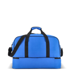 Borsa in poliestere riciclato per sport o viaggio 50L color blu quarta vista