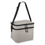 Borsa termica con doppio scomparto e manici corti 12L color grigio seconda vista