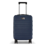 Trolley da cabina 18 pollici con 4 ruote girevoli e supporto per telefono color blu scuro