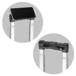 Trolley da cabina 18 pollici con 4 ruote girevoli e supporto per telefono color blu scuro settima vista