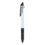 Penna a sfera 3 colori con puntatore touch e impugnatura morbida color bianco/nero