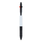 Penna a sfera 3 colori con puntatore touch e impugnatura morbida color bianco/nero seconda vista