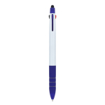 Penna a sfera 3 colori con puntatore touch e impugnatura morbida color blu scuro quarta vista