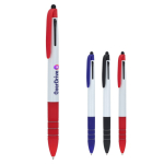 Penna a sfera 3 colori con puntatore touch e impugnatura morbida