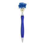 Penna a scatto con originale design peloso girevole, inchiostro blu color blu