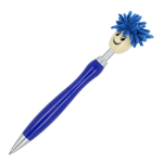 Penna a scatto con originale design peloso girevole, inchiostro blu color blu seconda vista