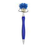 Penna a scatto con originale design peloso girevole, inchiostro blu color blu terza vista