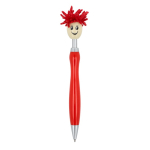 Penna a scatto con originale design peloso girevole, inchiostro blu color rosso
