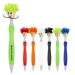 Penna a scatto con originale design peloso girevole, inchiostro blu