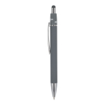 Penna a rotazione in alluminio con clip in metallo inchiostro blu color grigio