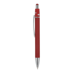 Penna a rotazione in alluminio con clip in metallo inchiostro blu color rosso scuro