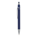 Penna a rotazione in alluminio con clip in metallo inchiostro blu color blu scuro