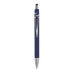 Penna a rotazione in alluminio con clip in metallo inchiostro blu color blu scuro seconda vista
