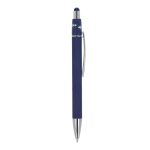 Penna a rotazione in alluminio con clip in metallo inchiostro blu color blu scuro quinta vista