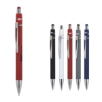 Penna a rotazione in alluminio con clip in metallo inchiostro blu