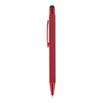 Penna con puntatore touch e clip in metallo, inchiostro blu color rosso