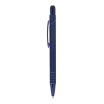 Penna con puntatore touch e clip in metallo, inchiostro blu color blu scuro