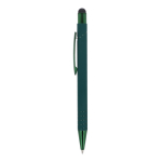Penna con puntatore touch e clip in metallo, inchiostro blu color verde scuro