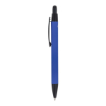 Penna in alluminio riciclato soft-touch con inchiostro blu color blu