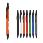 Penna in alluminio riciclato soft-touch con inchiostro blu