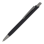 Penna a sfera in alluminio con clip in metallo e finitura soft-touch, inchiostro blu color nero