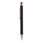 Penna in alluminio riciclato con incisione laser e clip metallica color nero