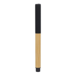 Penna roller in bambù con cappuccio e clip in plastica, inchiostro nero color nero quarta vista