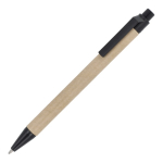 Penna in carta con dettagli in plastica colorata, inchiostro blu color nero terza vista