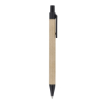 Penna in carta con dettagli in plastica colorata, inchiostro blu color nero quinta vista