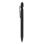 Penna in alluminio riciclato soft touch con stylus, inchiostro blu color nero