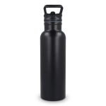 Borraccia termica in acciaio inox con beccuccio e manico coordinato 500 ml color nero terza vista