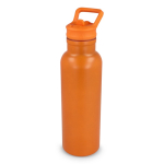 Borraccia termica in acciaio inox con beccuccio e manico coordinato 500 ml color arancione