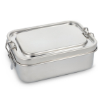 Portapranzo in acciaio inox con coperchio ermetico antigoccia color argento