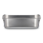 Portapranzo in acciaio inox con coperchio ermetico antigoccia color argento terza vista