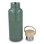 Bottiglia termica antigoccia con tappo in bambù e manico metallico 500 ml color verde oliva sesta vista