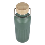 Bottiglia termica antigoccia con tappo in bambù e manico metallico 500 ml color verde oliva settima vista