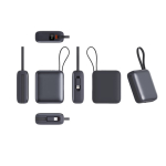 Power bank con cavi integrati e ricarica rapida 10.000mAh color grigio scuro quinta vista