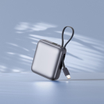 Power bank con cavi integrati e ricarica rapida 10.000mAh color grigio scuro sesta vista