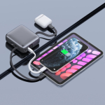 Power bank con cavi integrati e ricarica rapida 10.000mAh color grigio scuro settima vista