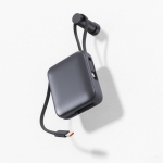 Power bank con cavi integrati e ricarica rapida 10.000mAh color grigio scuro nona vista