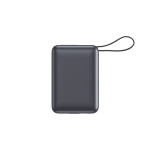 Power bank personalizzabile con schermo LED e ricarica rapida 20.000mAh color grigio scuro terza vista