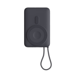 Power bank con MagSafe per ricarica wireless e schermo LED 10.000mAh color grigio scuro terza vista